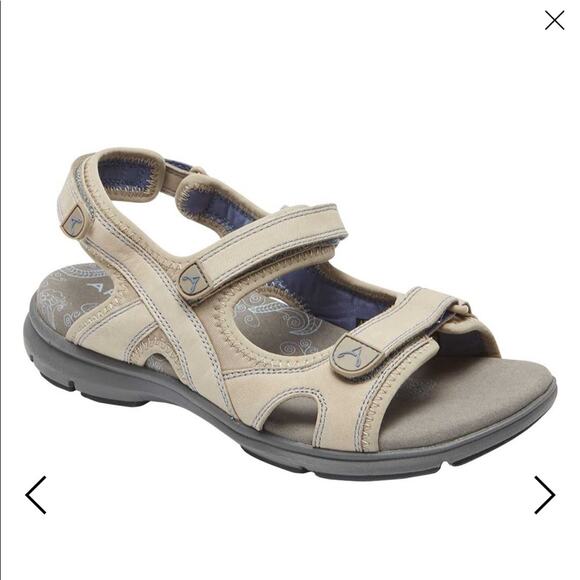 Aravon Sandals Womens Size 6 Wide Rev 3 Strap flat comfort walking hook & Loop - Picture 1 of 9